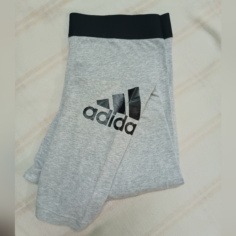 Adidas Originals grey cotton  gym tights/ leggings - Picture 5 of 9